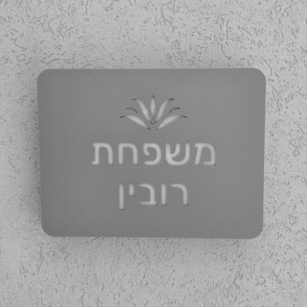 שלט מואר לכניסה לבית פרטי בעיצוב אישי - דגם רובין - ShapeMixer