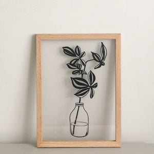 Floating Vase in Wooden Frame - ShapeMixer