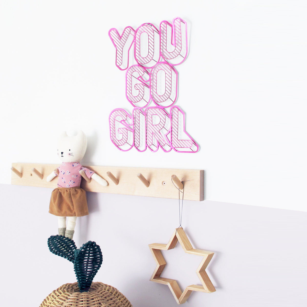 YOU GO GIRL Inspirational Phrase to hang on the wall | Wall Decor ShapeMixer 
