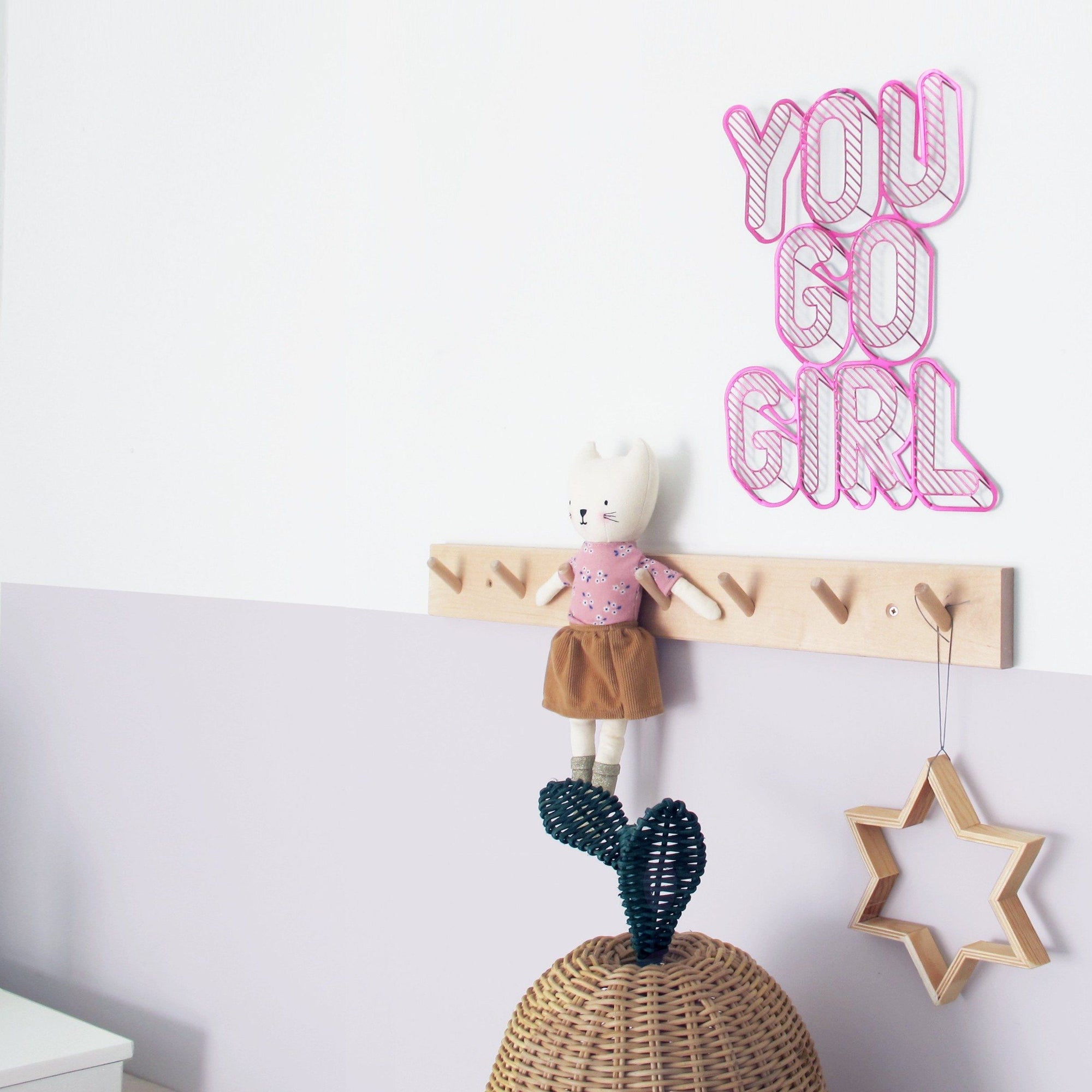 YOU GO GIRL Inspirational Phrase to hang on the wall | Wall Decor ShapeMixer 